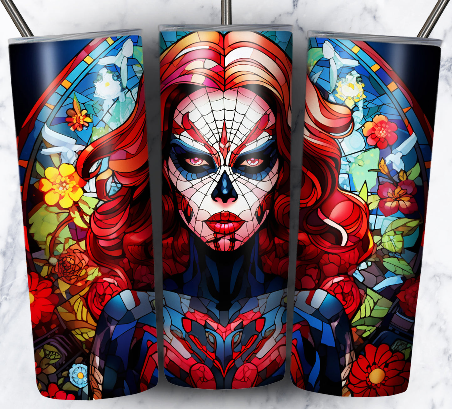 Superhero SugarSkull Sublimation 20oz Tumbler Images Bundle