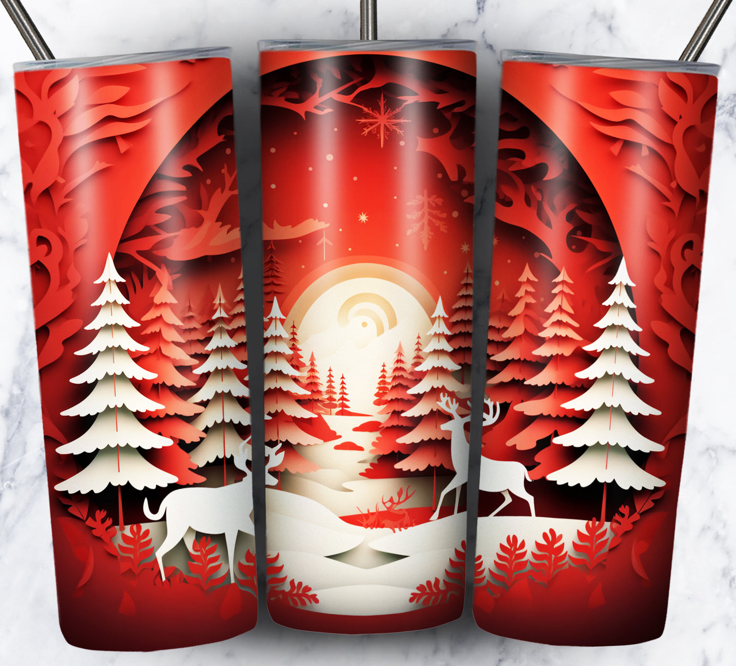 30+ 3D Paper Christmas Sublimation 20oz Images Bundle