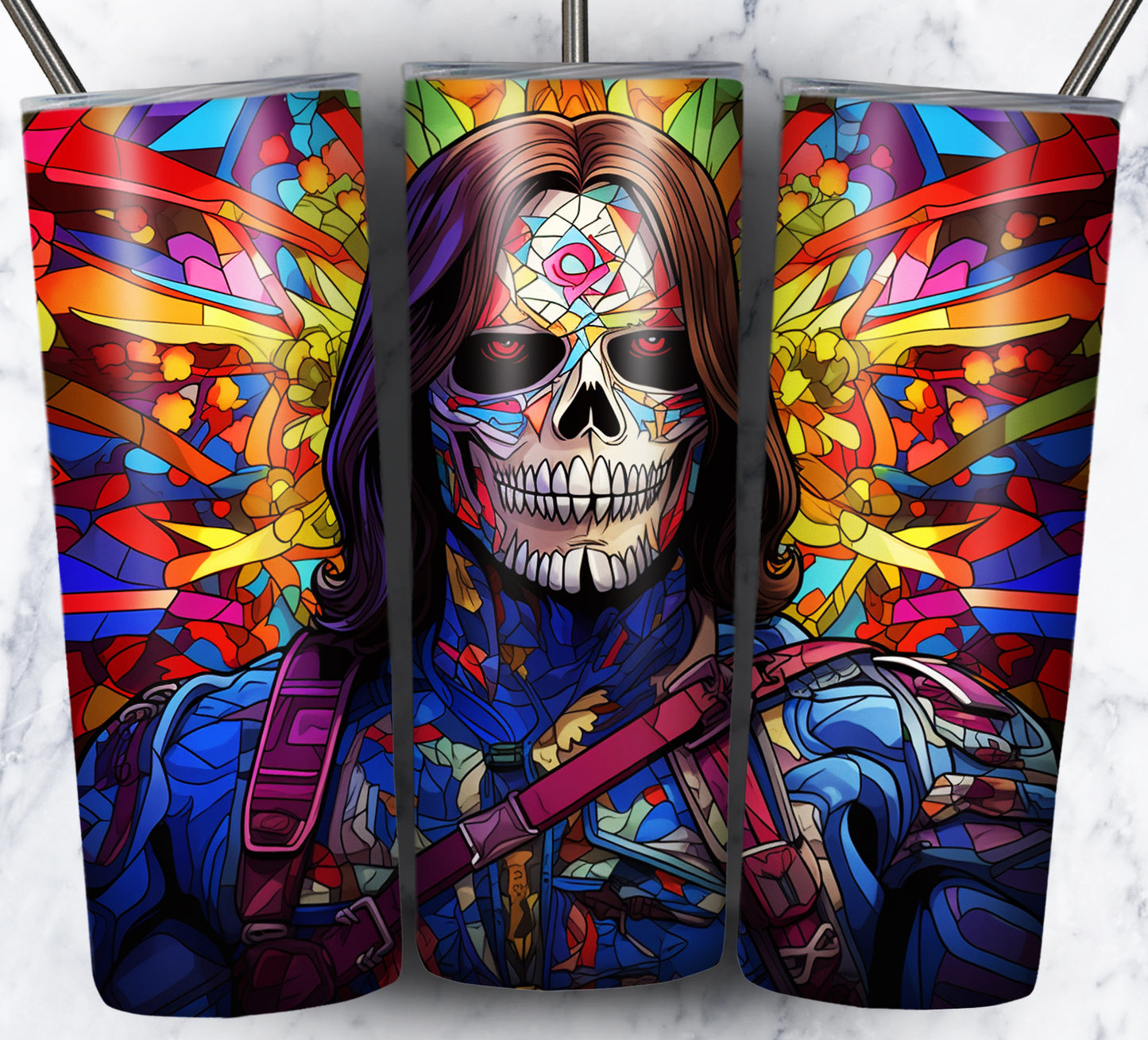 Superhero SugarSkull Sublimation 20oz Tumbler Images Bundle