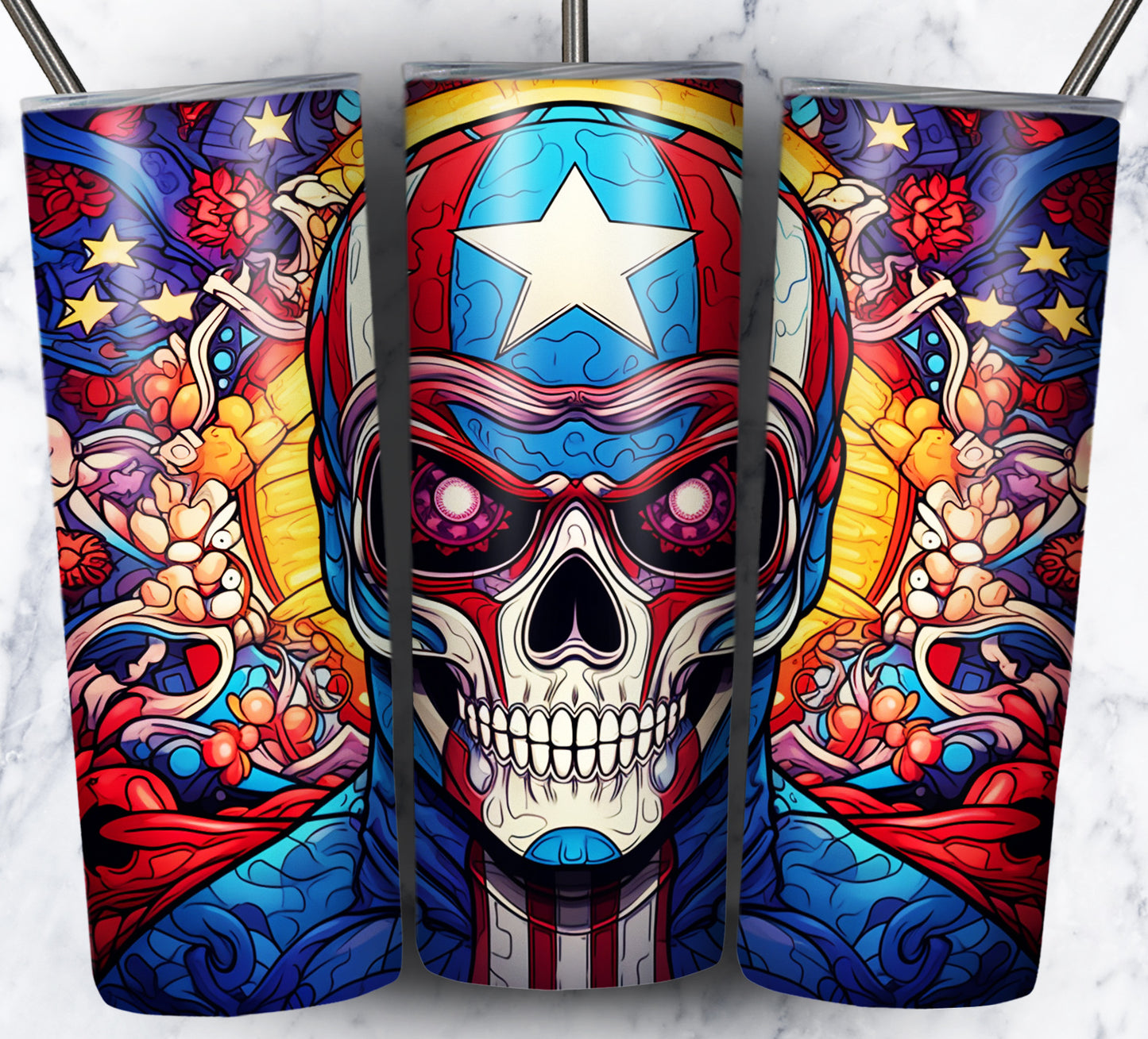 Superhero SugarSkull Sublimation 20oz Tumbler Images Bundle