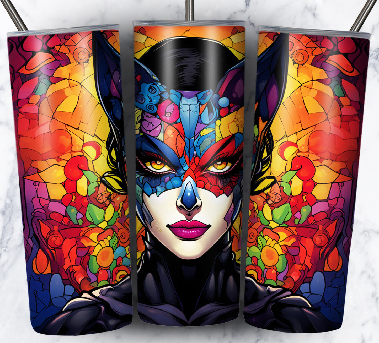 Superhero SugarSkull Sublimation 20oz Tumbler Images Bundle