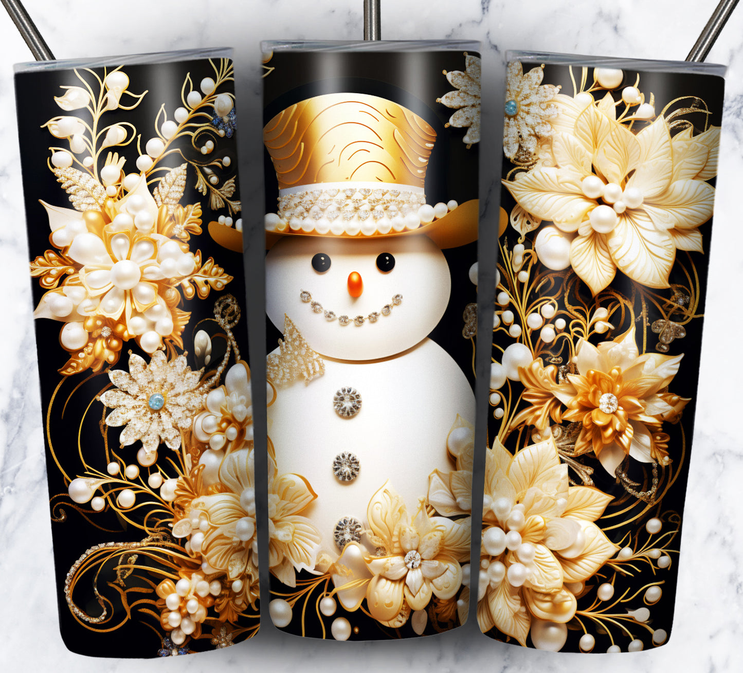 60+ 3D Christmas Floral Sublimation 20oz Images Bundle