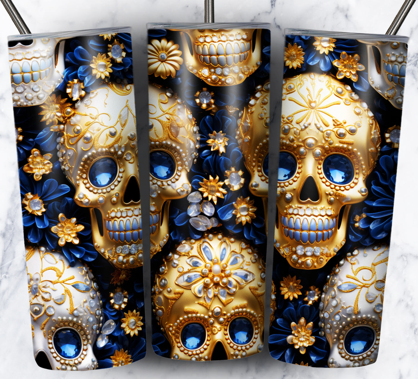 Skull Gems Sublimation 20oz Tumbler Images Bundle