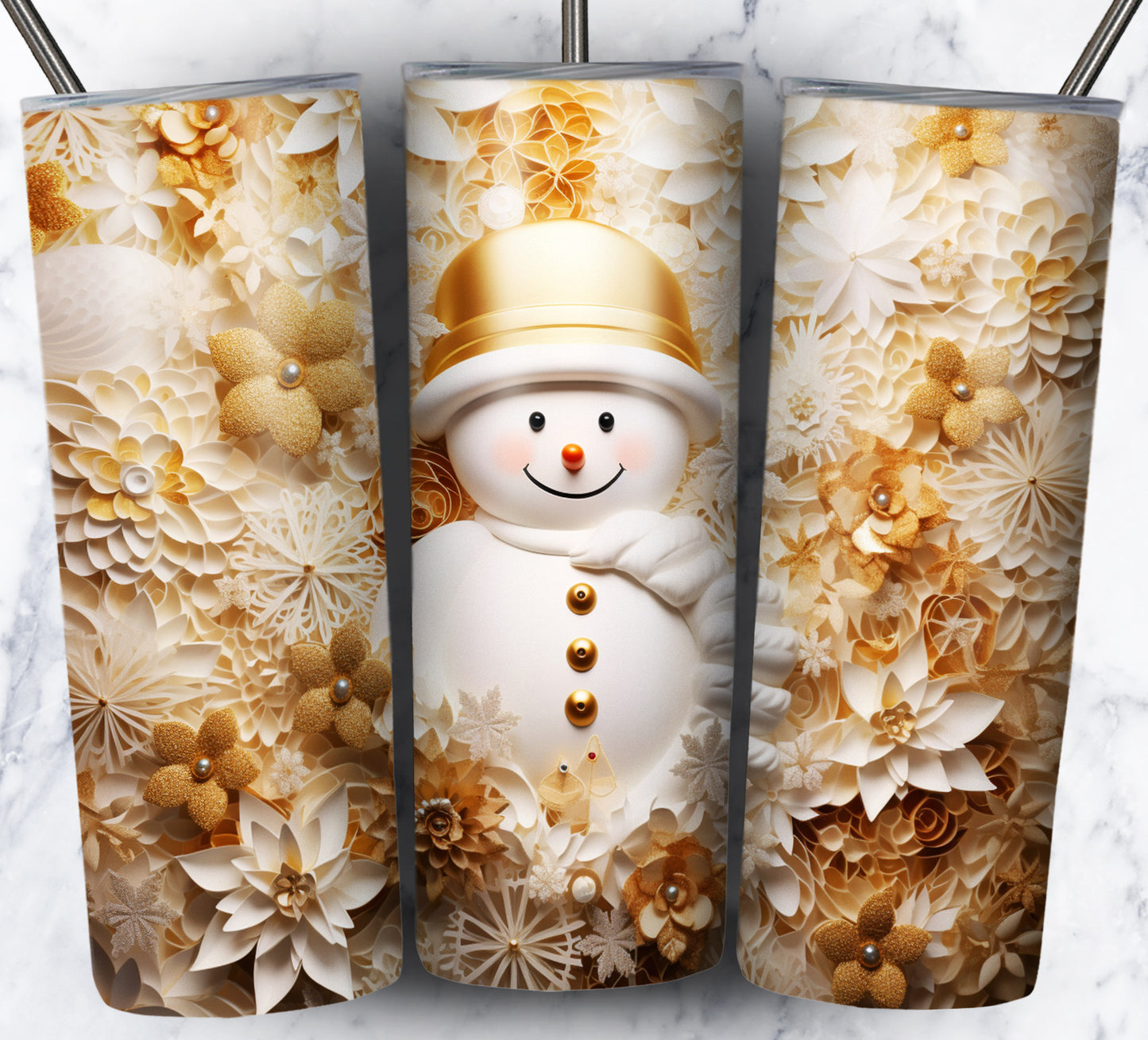 70 3D Christmas Snoman Sublimation 20oz Images Bundle