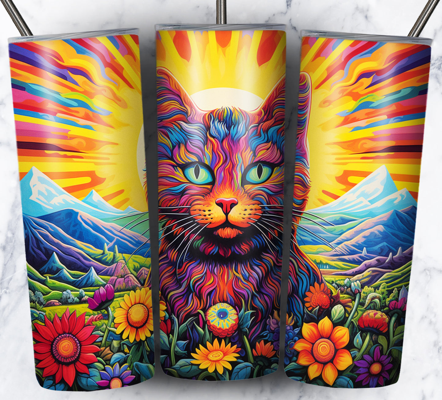 Psychedelic Animals Sublimation 20oz Tumbler Images Bundle