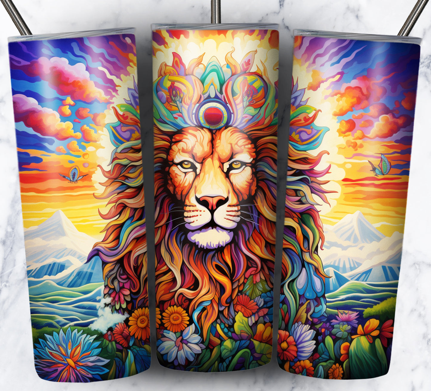 Psychedelic Animals Sublimation 20oz Tumbler Images Bundle