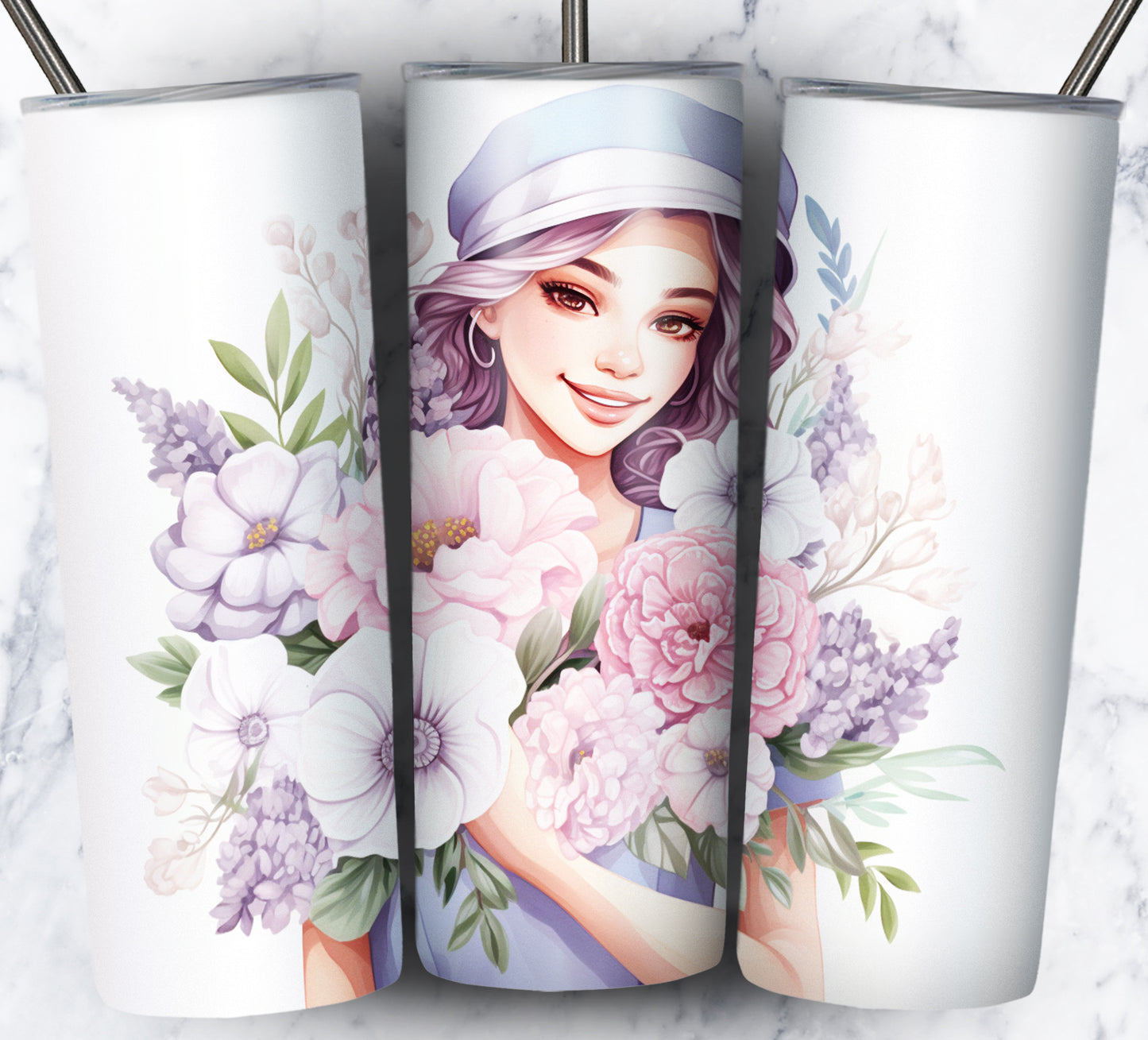 Nurse Floral Sublimation 20oz Tumbler Images Bundle