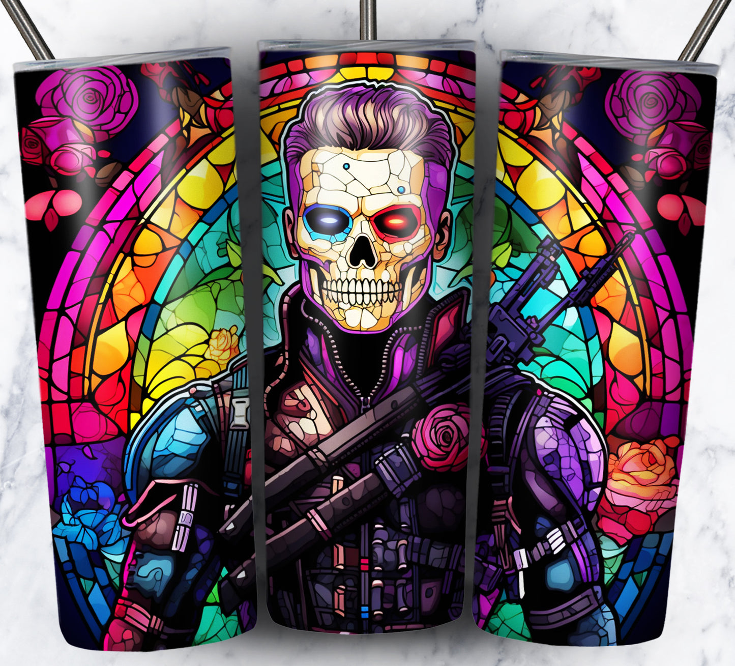 Superhero SugarSkull Sublimation 20oz Tumbler Images Bundle