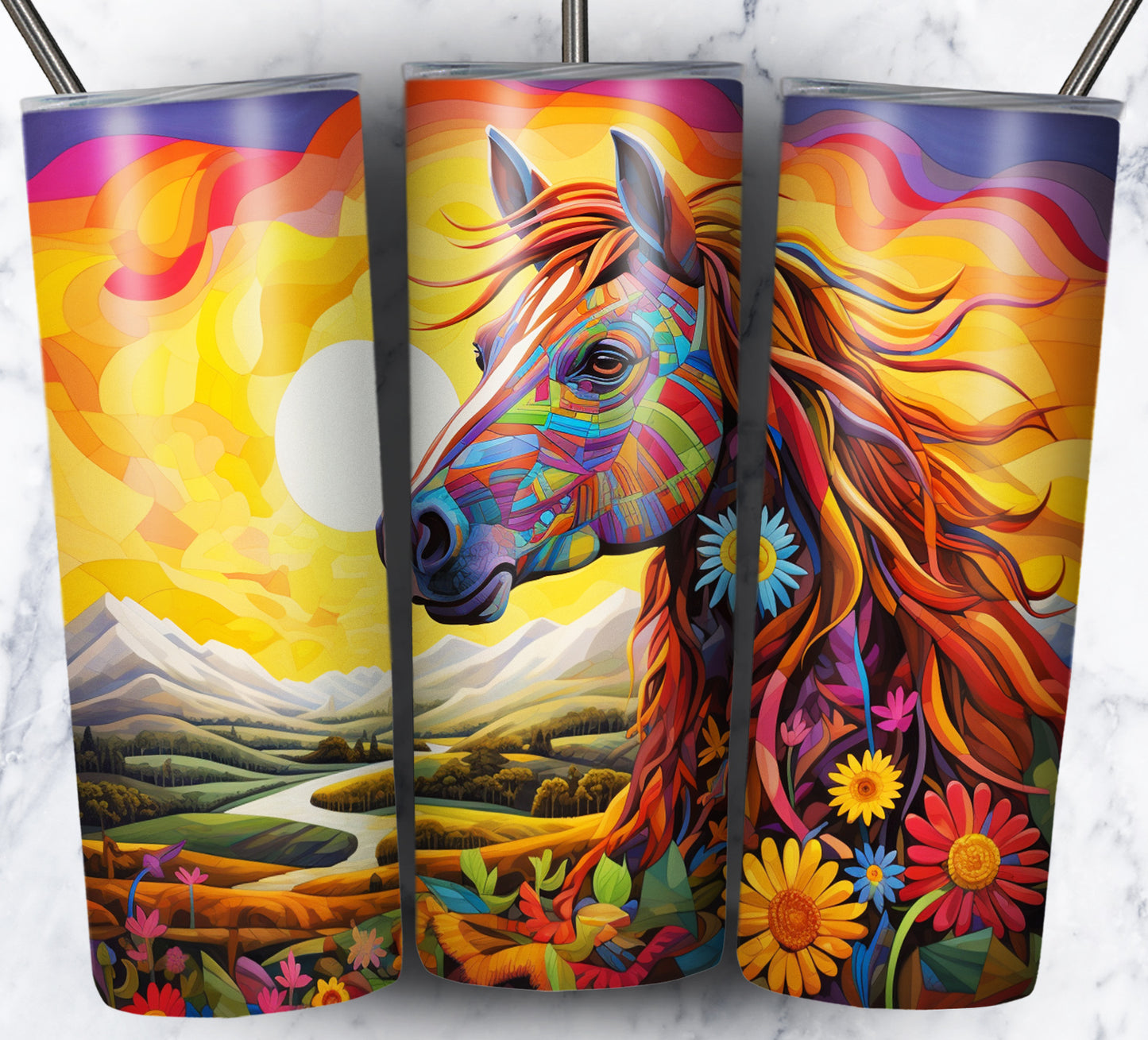 Psychedelic Animals Sublimation 20oz Tumbler Images Bundle