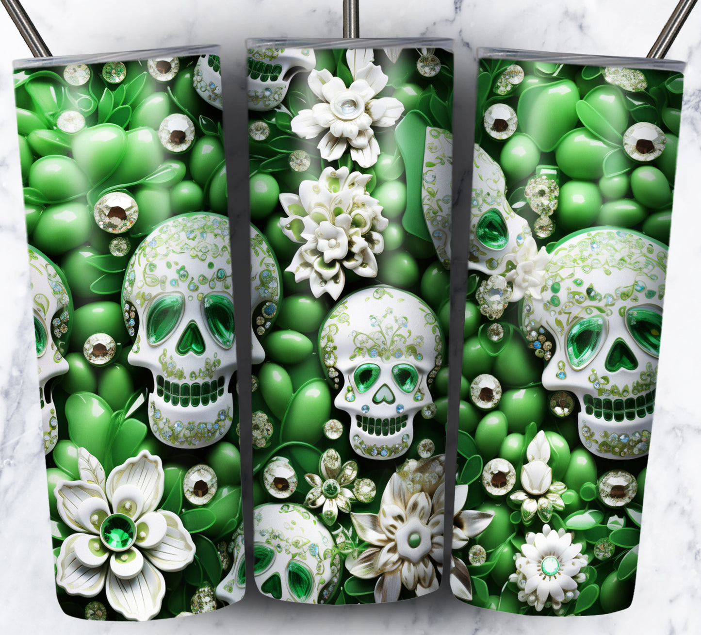 Skull Gems Sublimation 20oz Tumbler Images Bundle