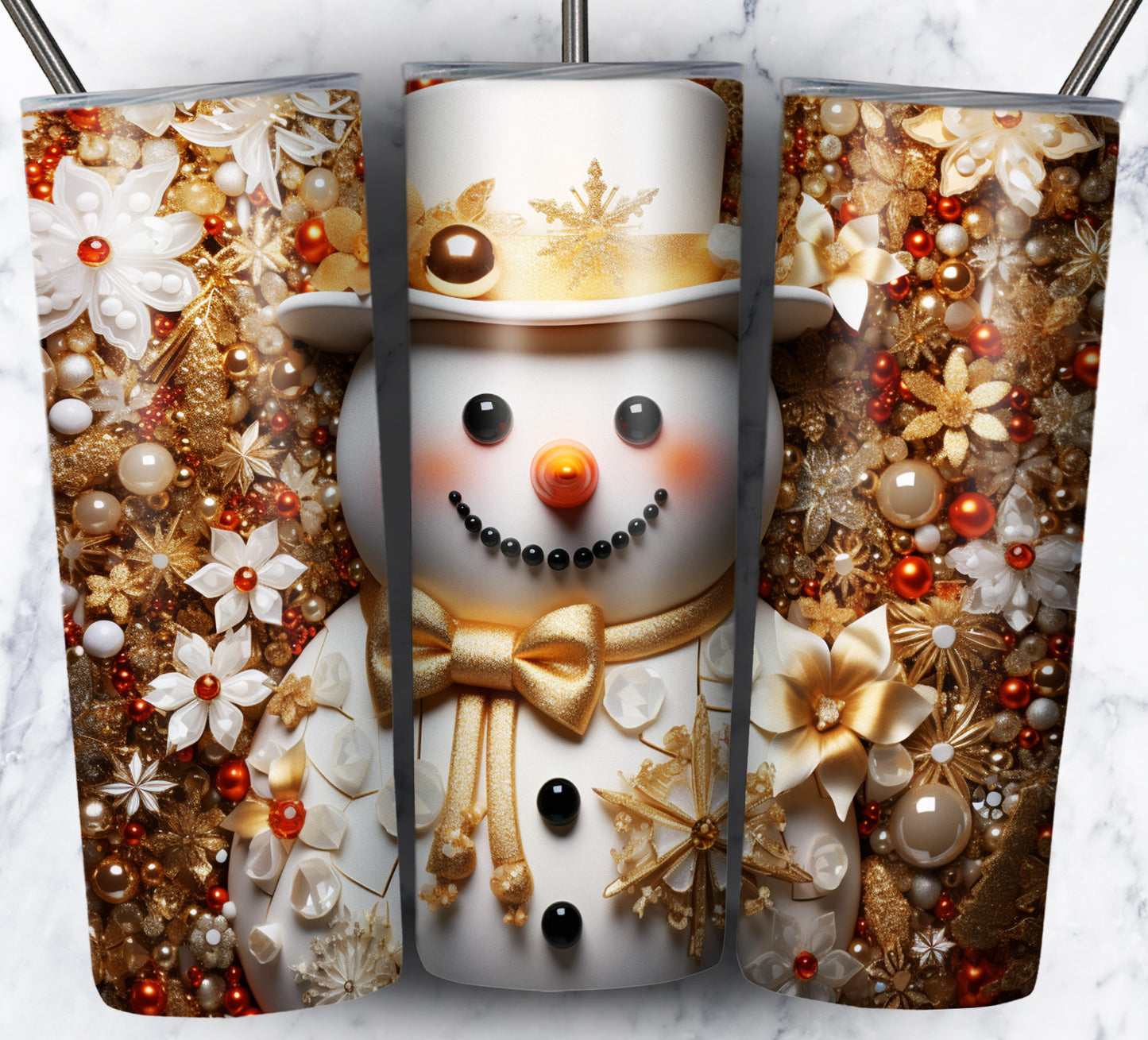 70 3D Christmas Snoman Sublimation 20oz Images Bundle