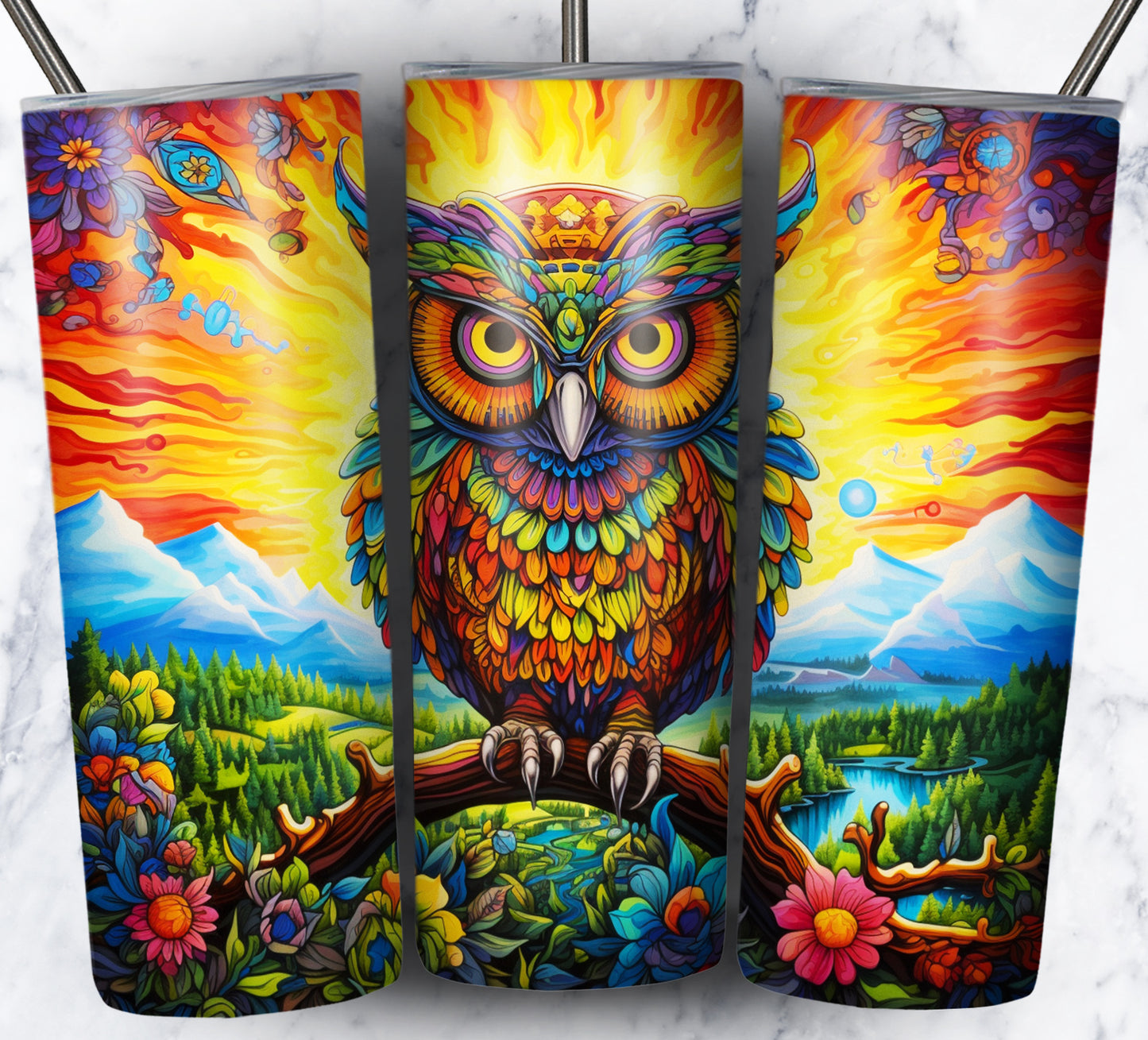 Psychedelic Animals Sublimation 20oz Tumbler Images Bundle