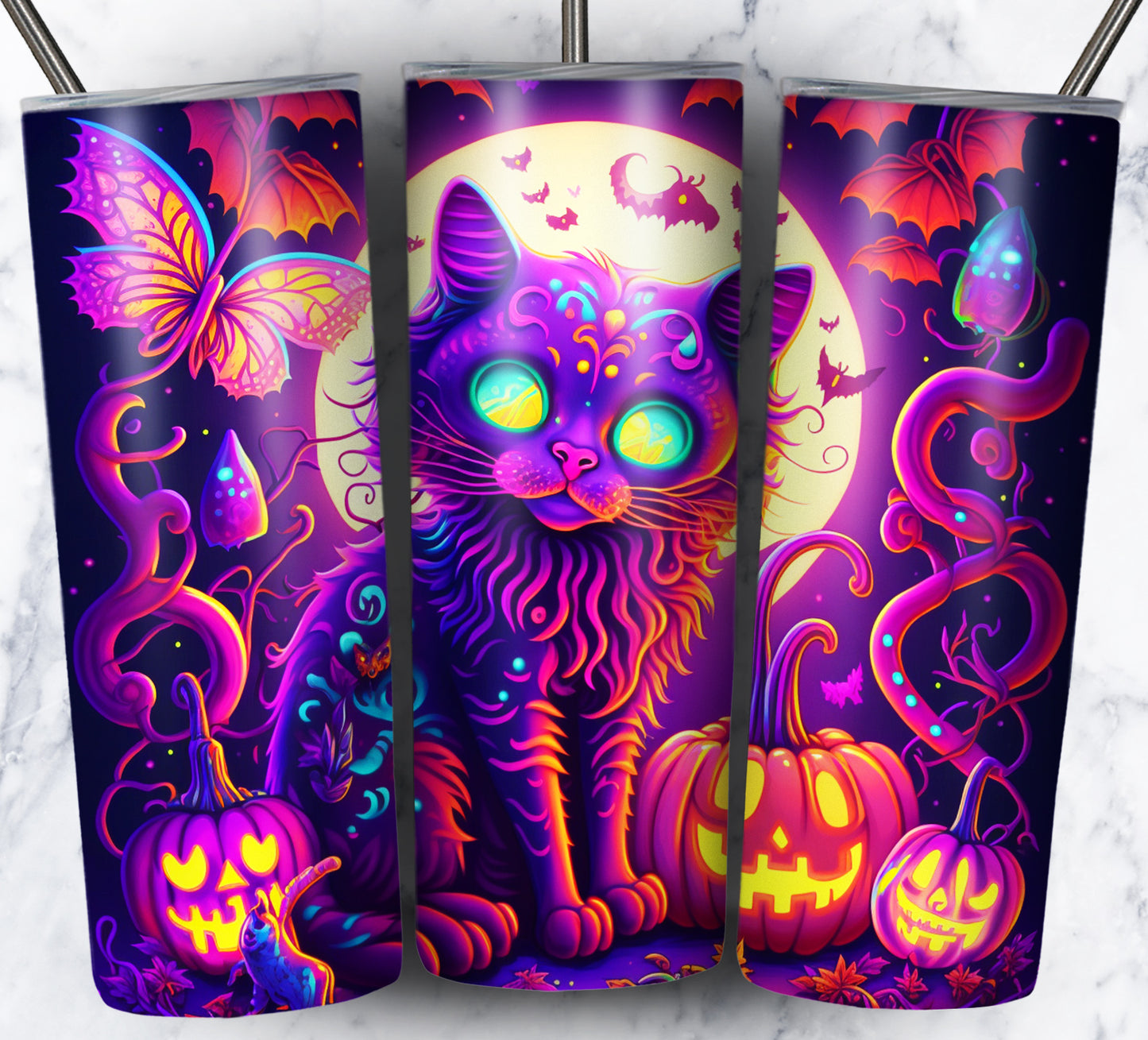 100+ Neon Halloween Bundle Pack 20oz Sublimation Images