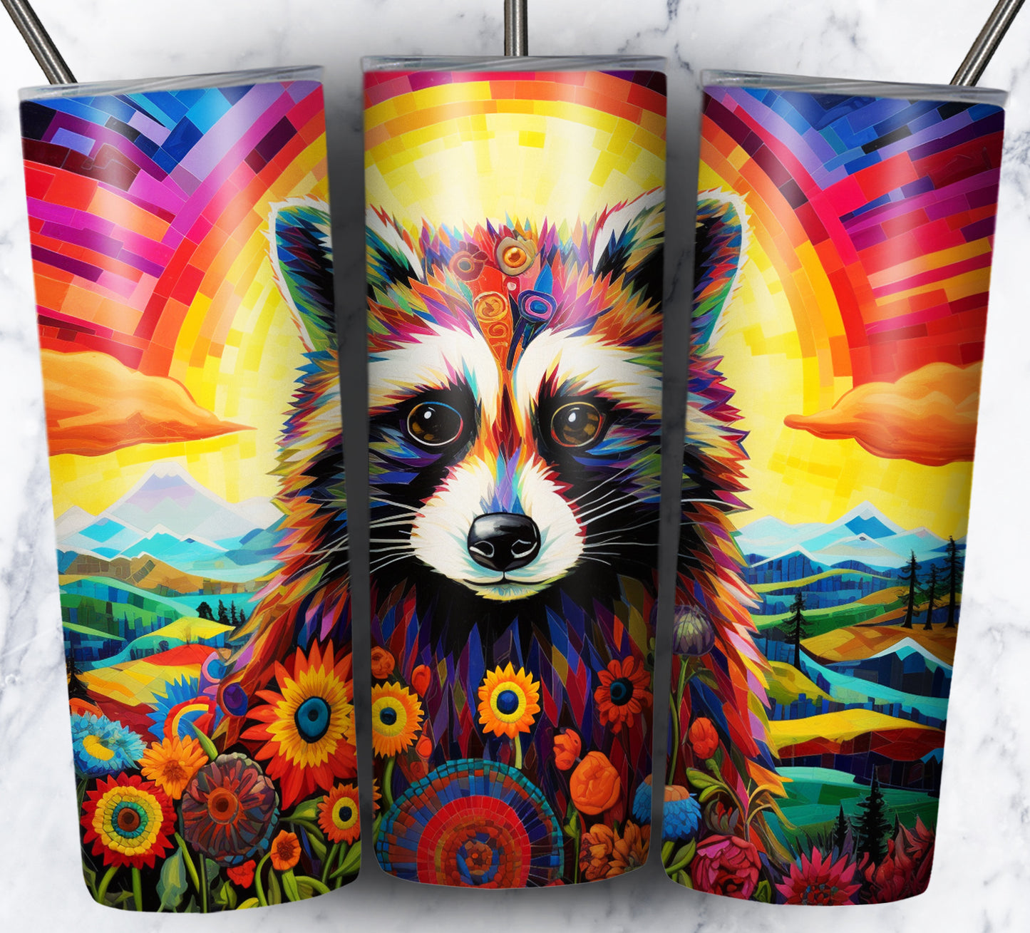 Psychedelic Animals Sublimation 20oz Tumbler Images Bundle