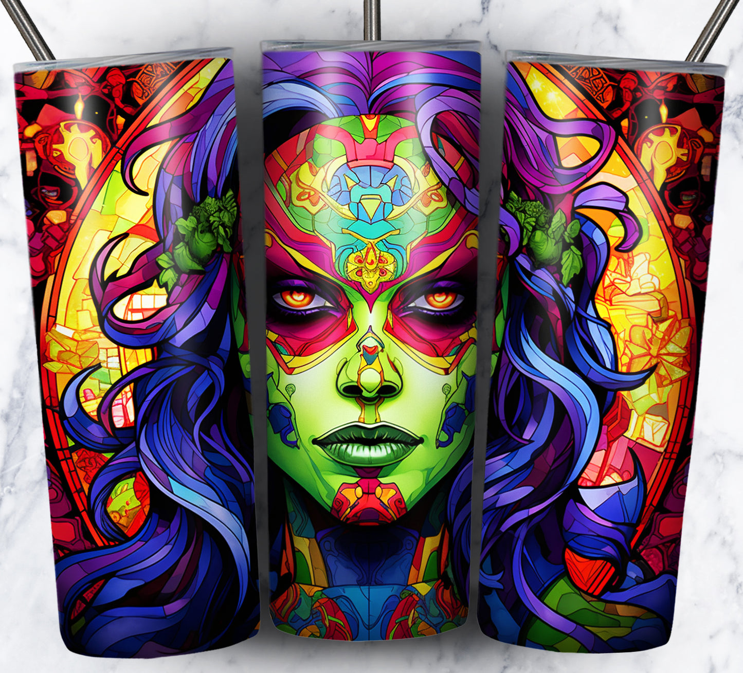 Superhero SugarSkull Sublimation 20oz Tumbler Images Bundle