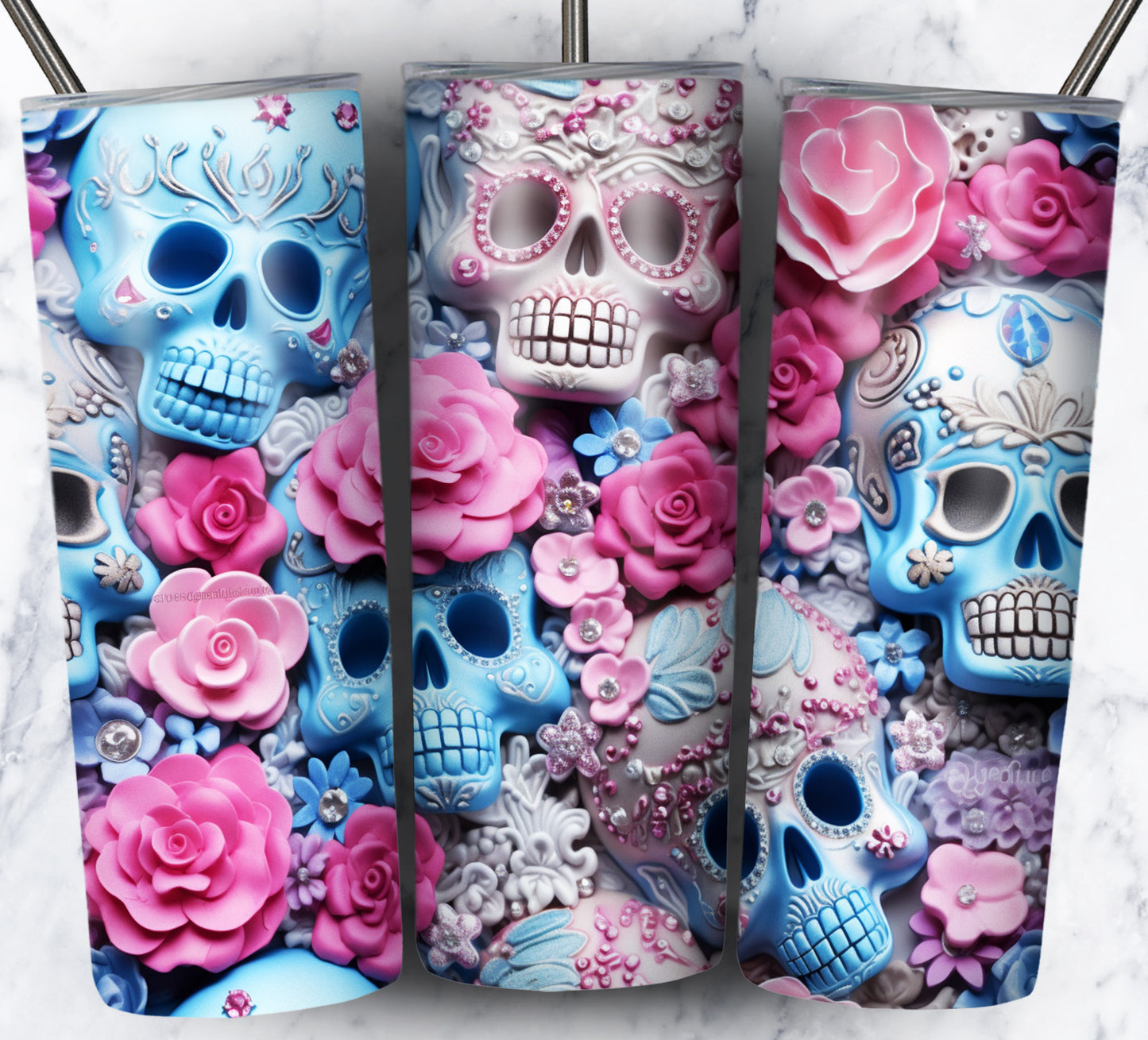 Skull Gems Sublimation 20oz Tumbler Images Bundle