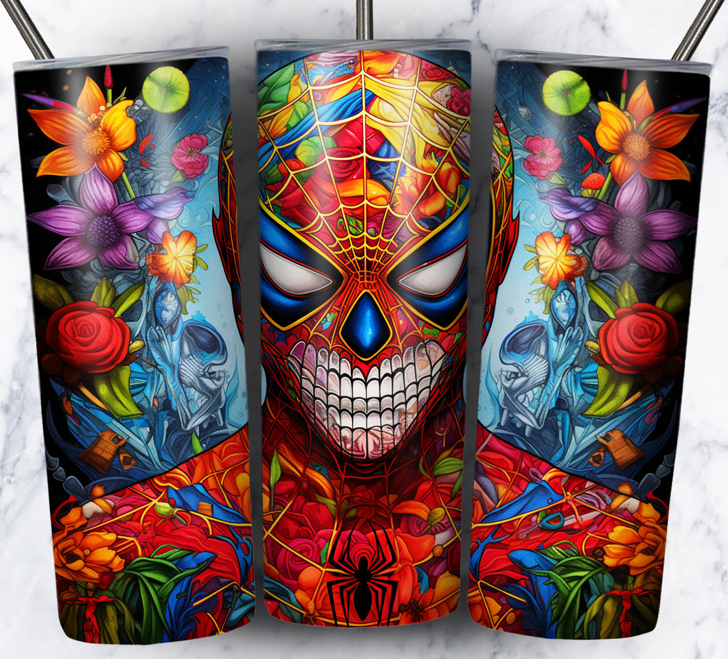 Superhero SugarSkull Sublimation 20oz Tumbler Images Bundle