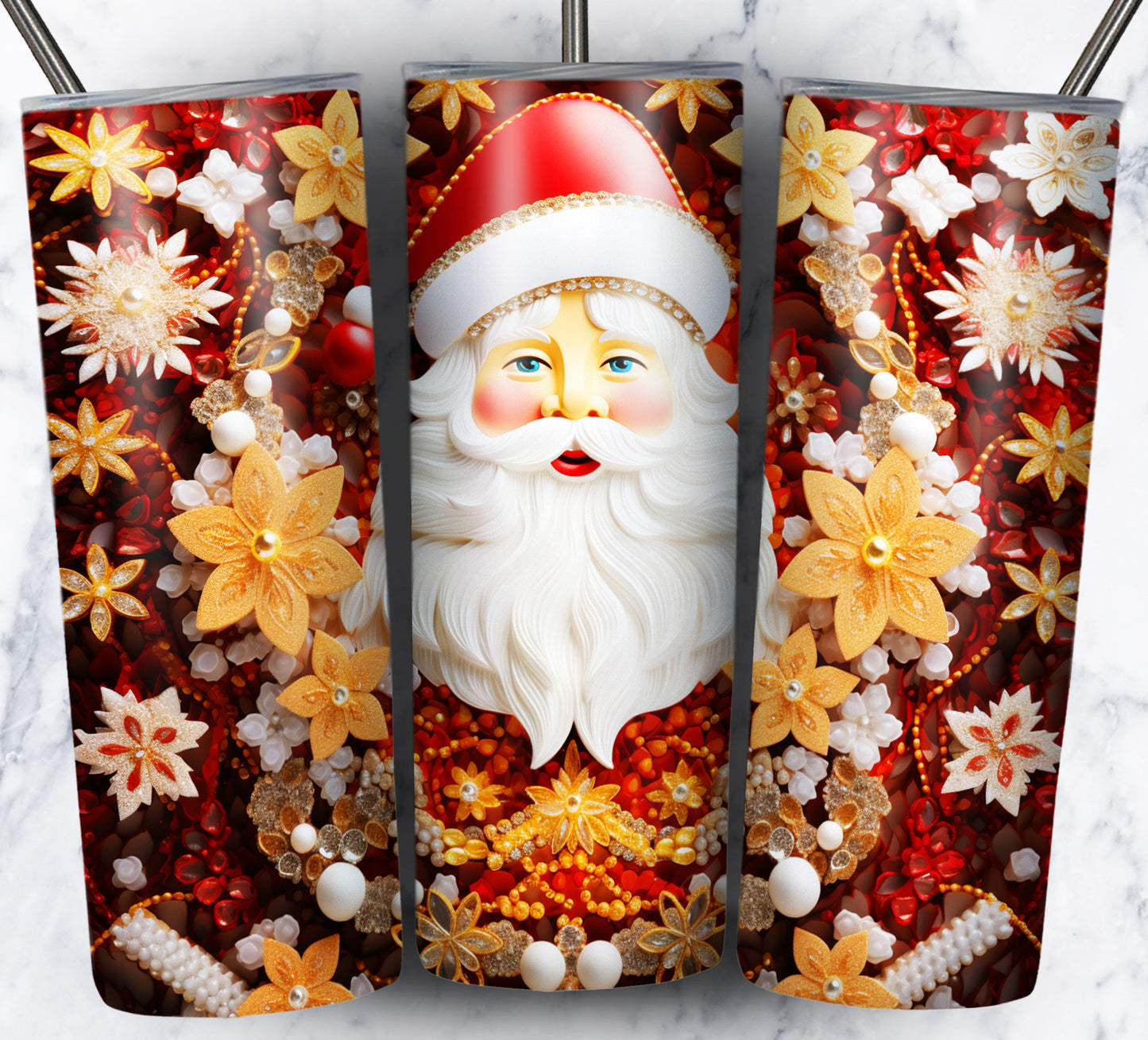 60+ 3D Christmas Floral Sublimation 20oz Images Bundle