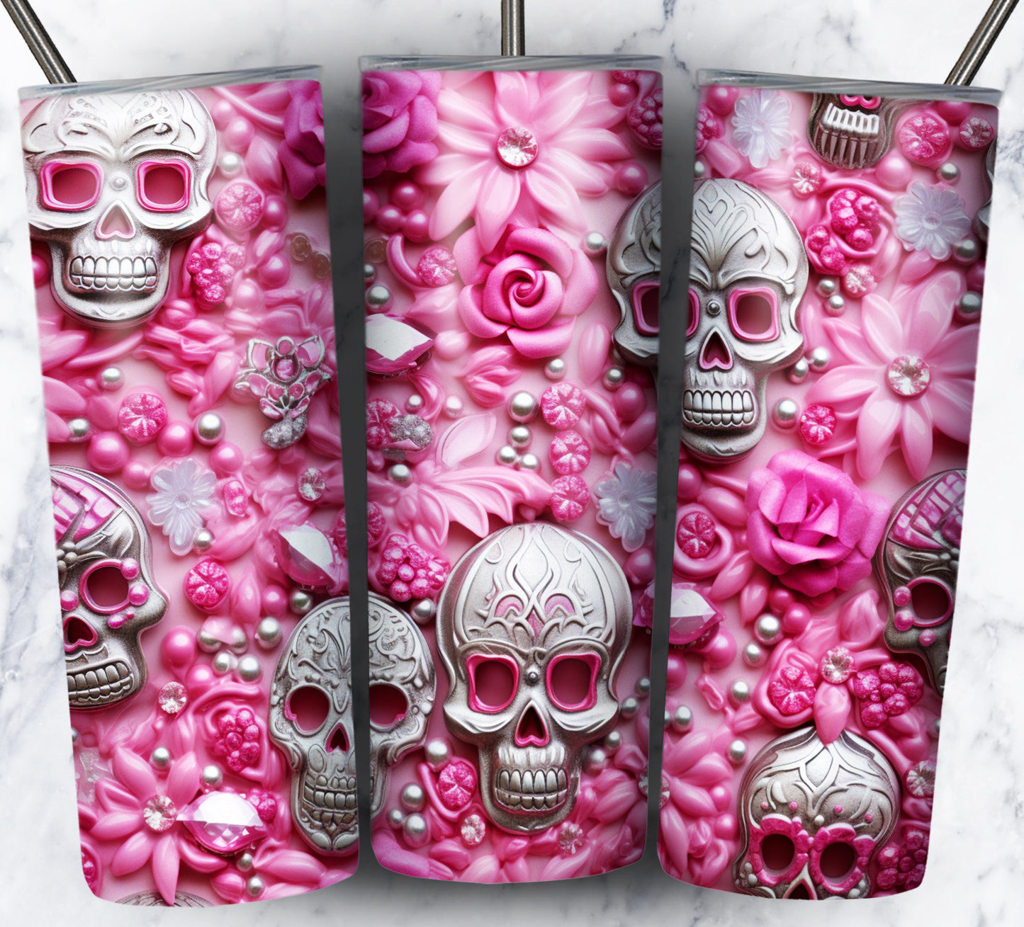 Skull Gems Sublimation 20oz Tumbler Images Bundle