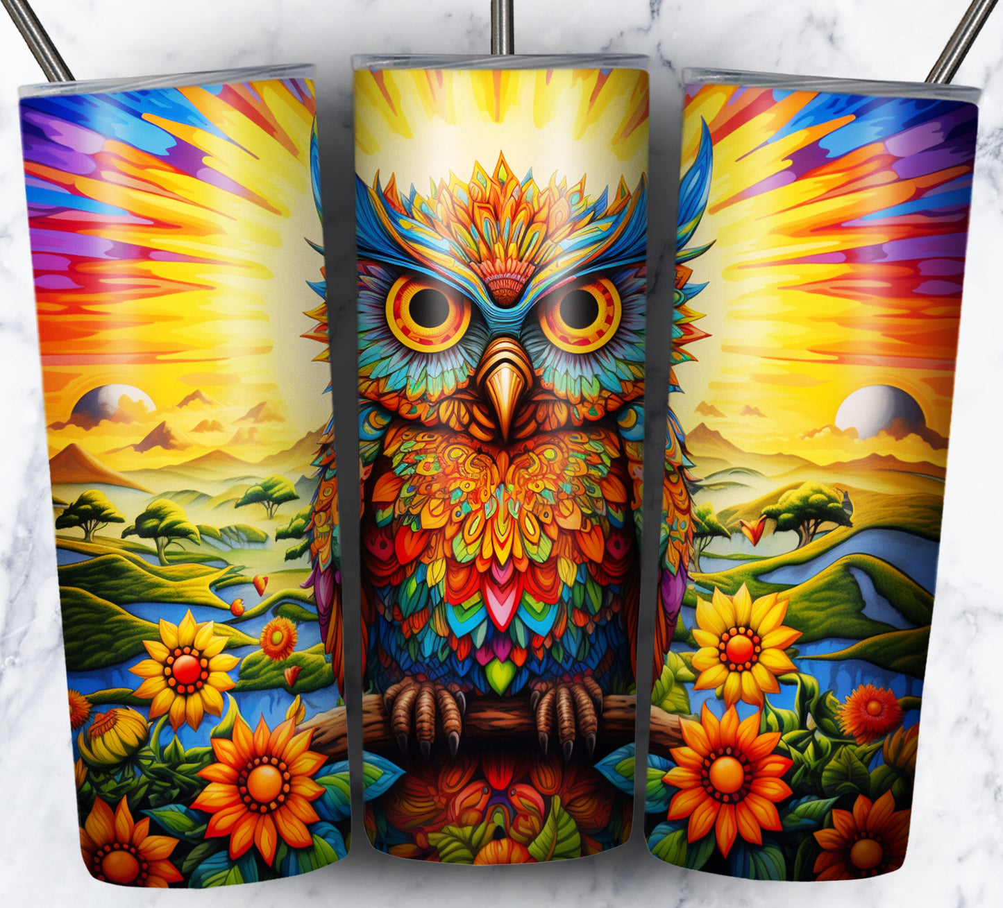 Psychedelic Animals Sublimation 20oz Tumbler Images Bundle