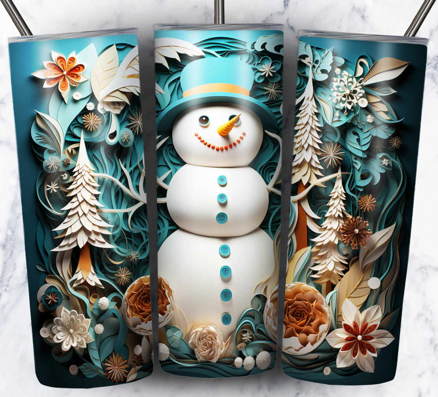 30+ 3D Paper Christmas Sublimation 20oz Images Bundle