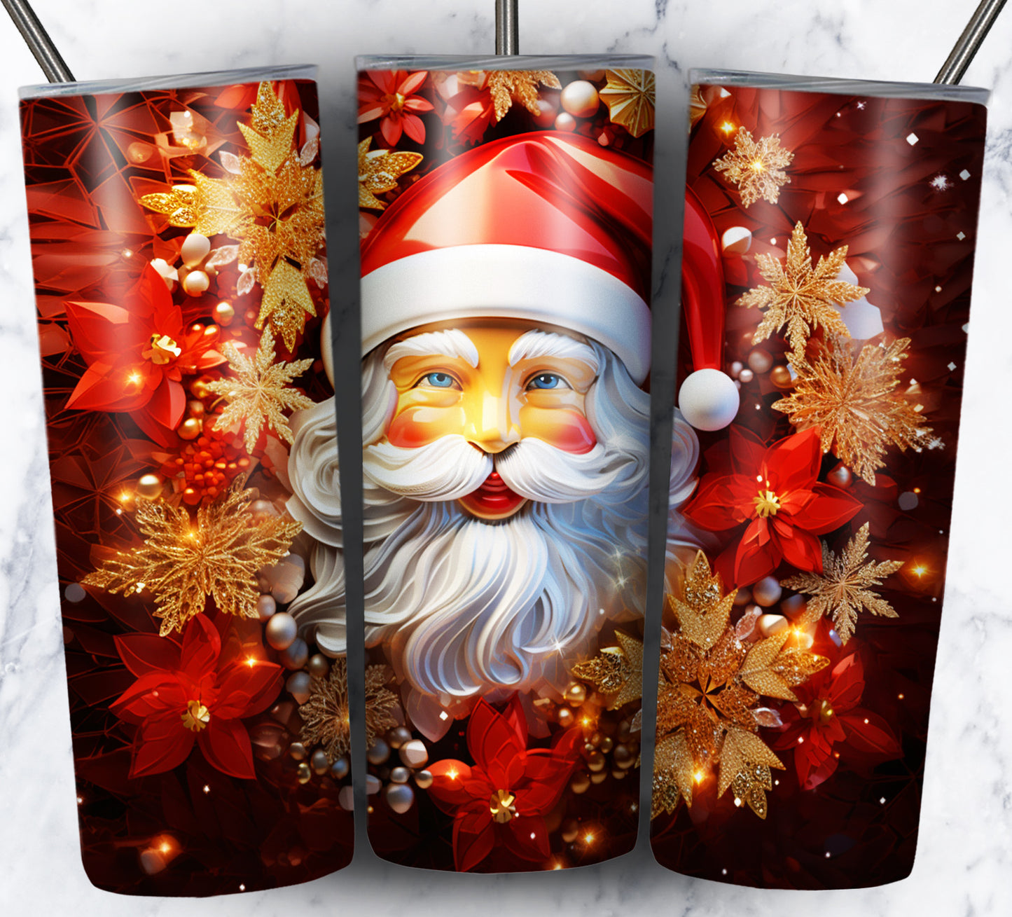 60+ 3D Christmas Floral Sublimation 20oz Images Bundle