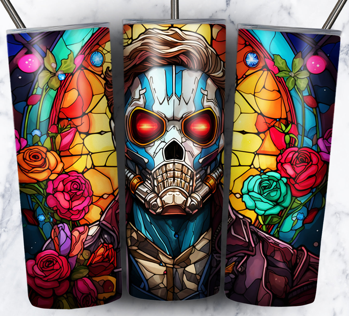 Superhero SugarSkull Sublimation 20oz Tumbler Images Bundle