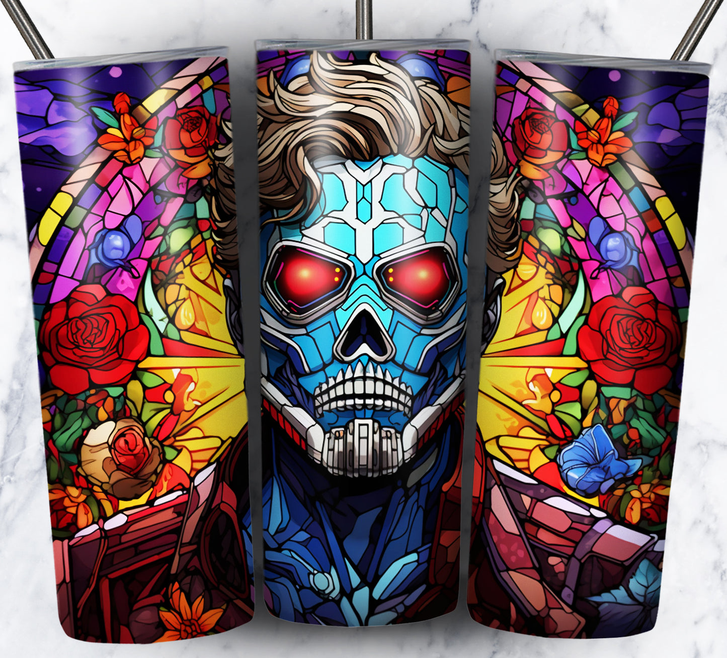 Superhero SugarSkull Sublimation 20oz Tumbler Images Bundle