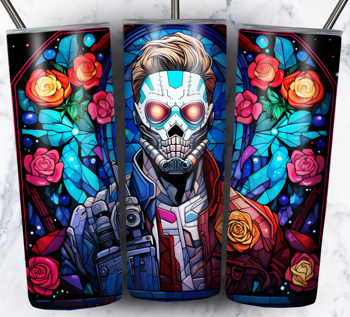 Superhero SugarSkull Sublimation 20oz Tumbler Images Bundle