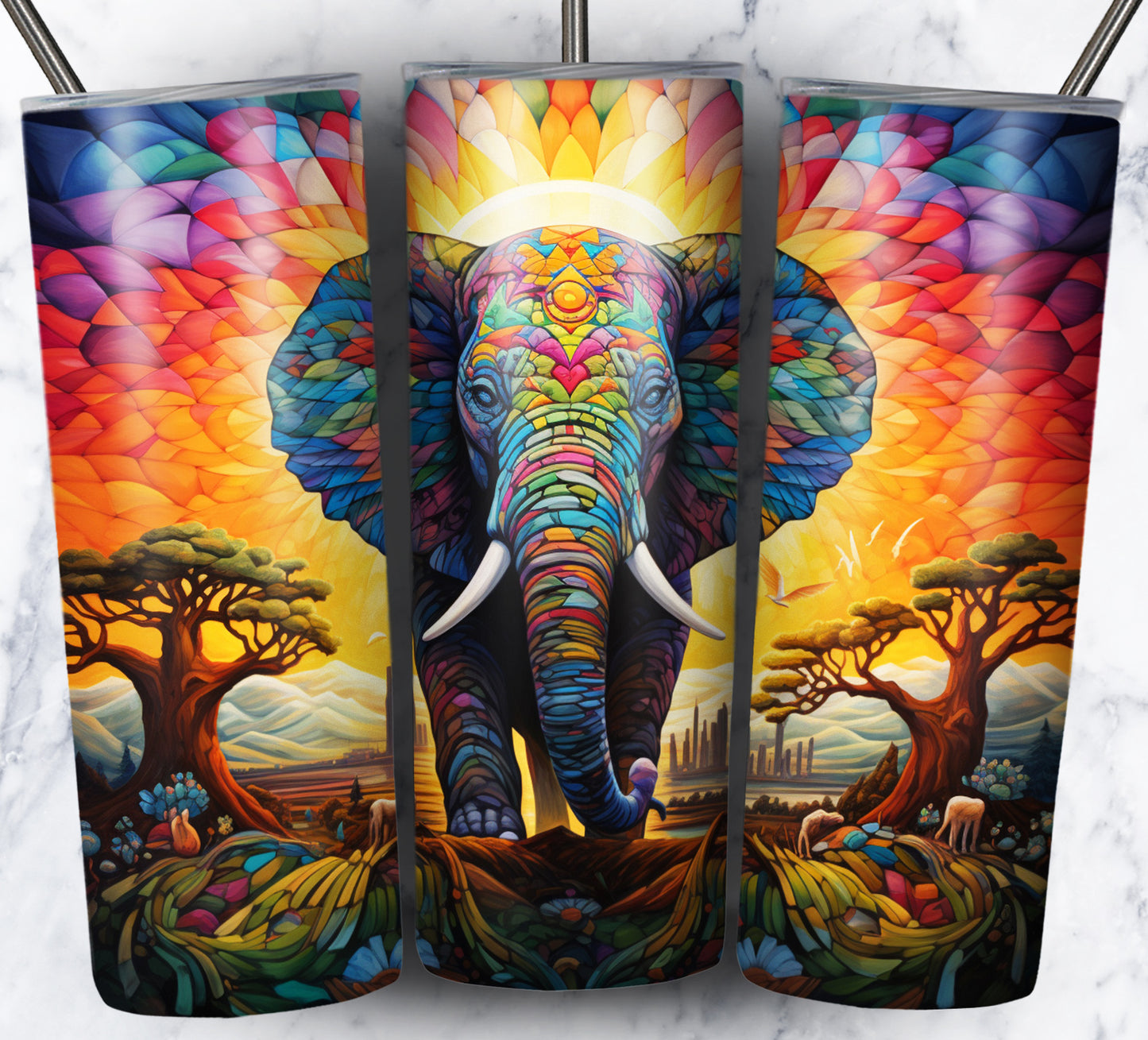 Psychedelic Animals Sublimation 20oz Tumbler Images Bundle