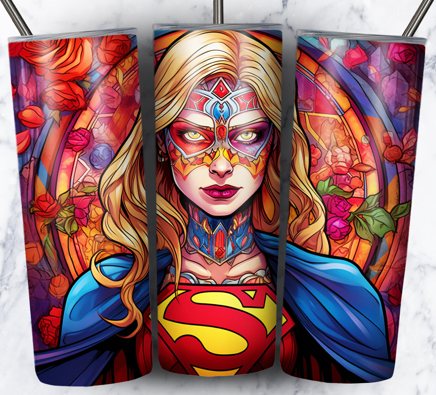 Superhero SugarSkull Sublimation 20oz Tumbler Images Bundle