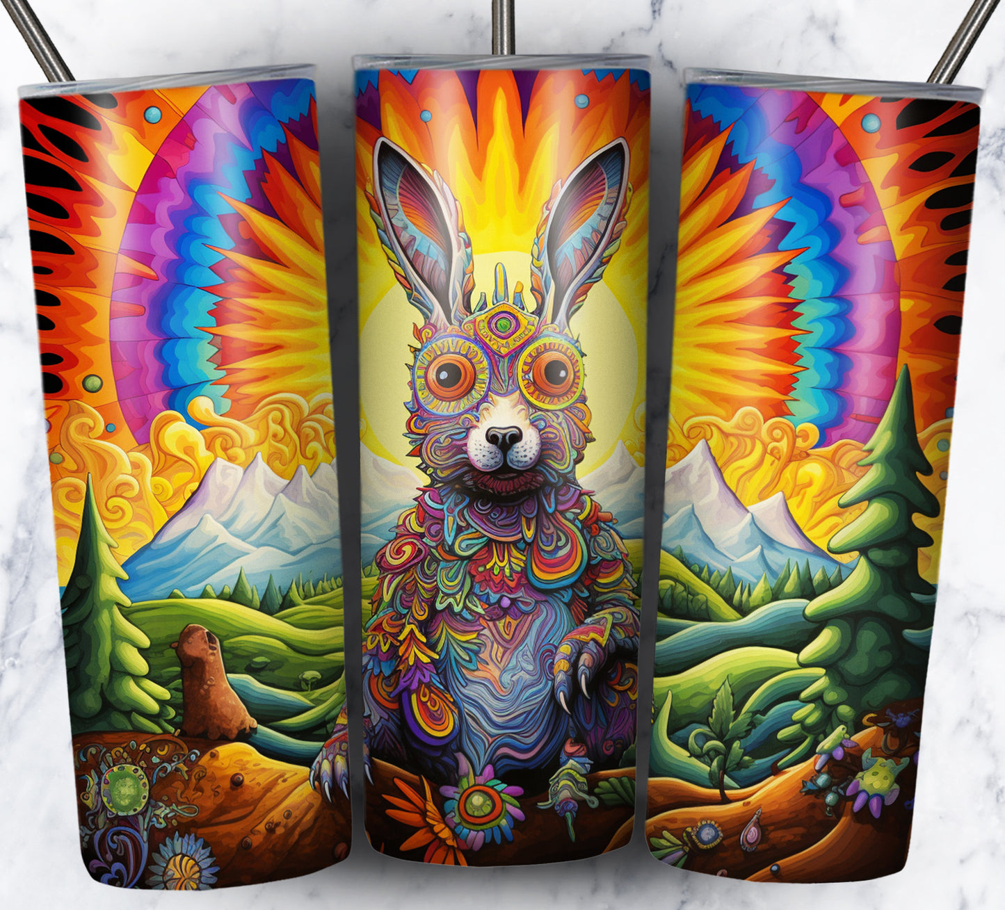 Psychedelic Animals Sublimation 20oz Tumbler Images Bundle