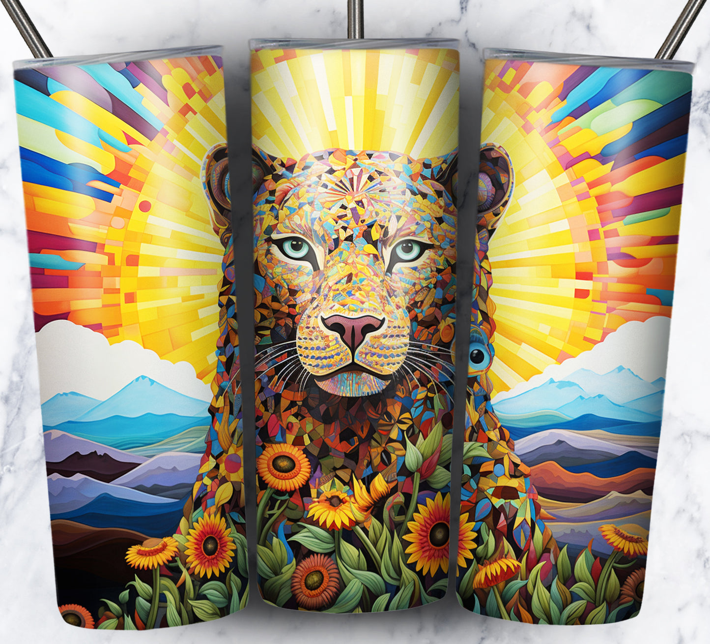 Psychedelic Animals Sublimation 20oz Tumbler Images Bundle