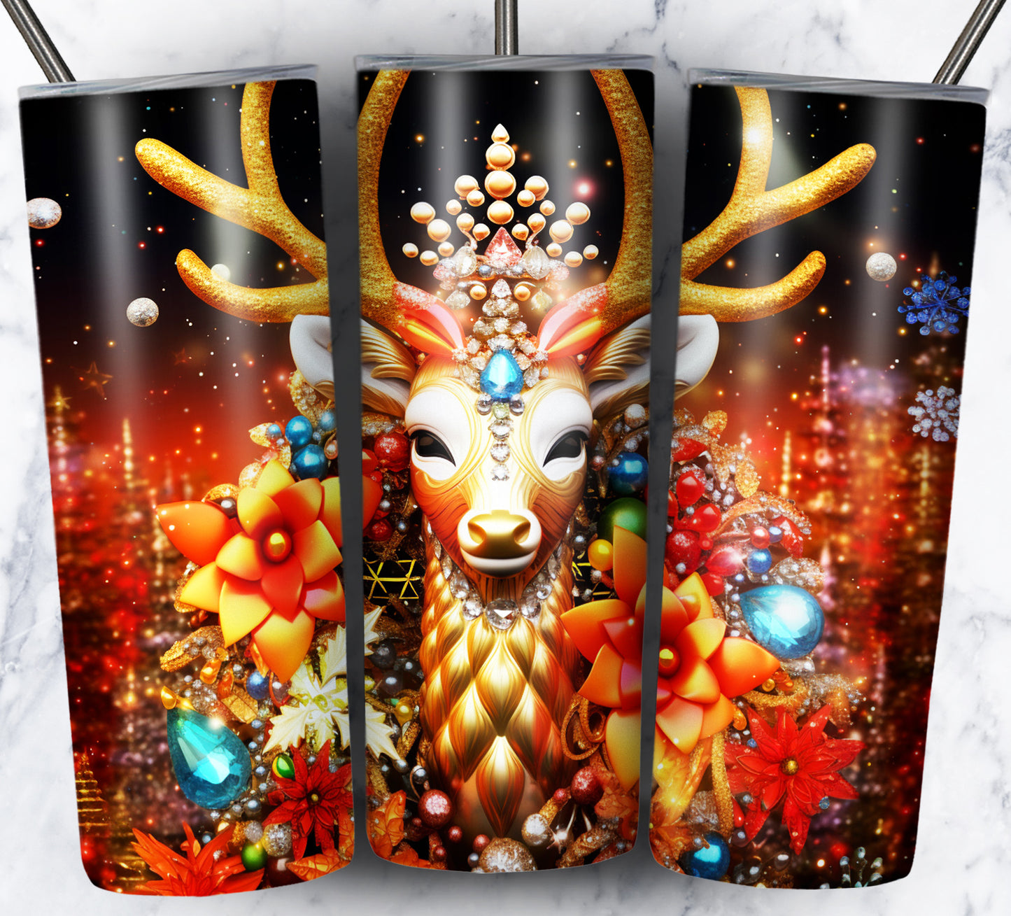 60+ 3D Christmas Floral Sublimation 20oz Images Bundle