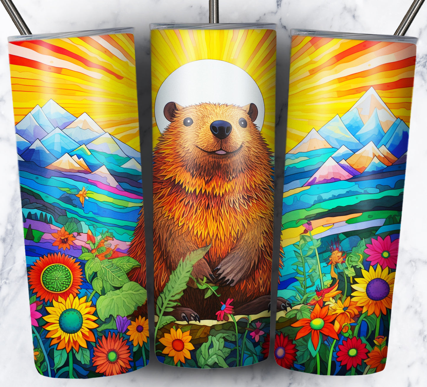 Psychedelic Animals Sublimation 20oz Tumbler Images Bundle