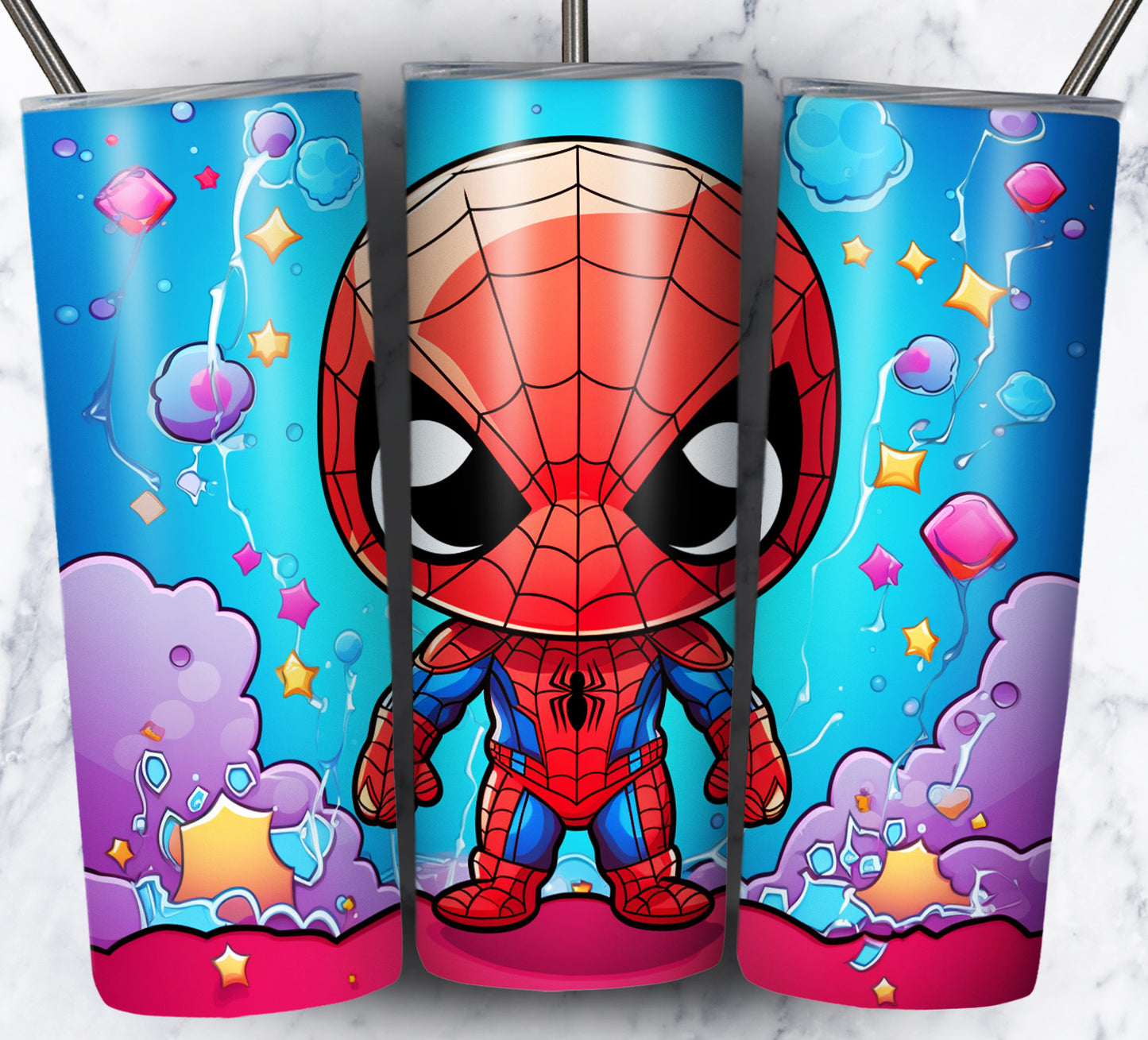 130+ Kid Cartoon Superhero Sublimation 20oz Tumbler Images Bundle