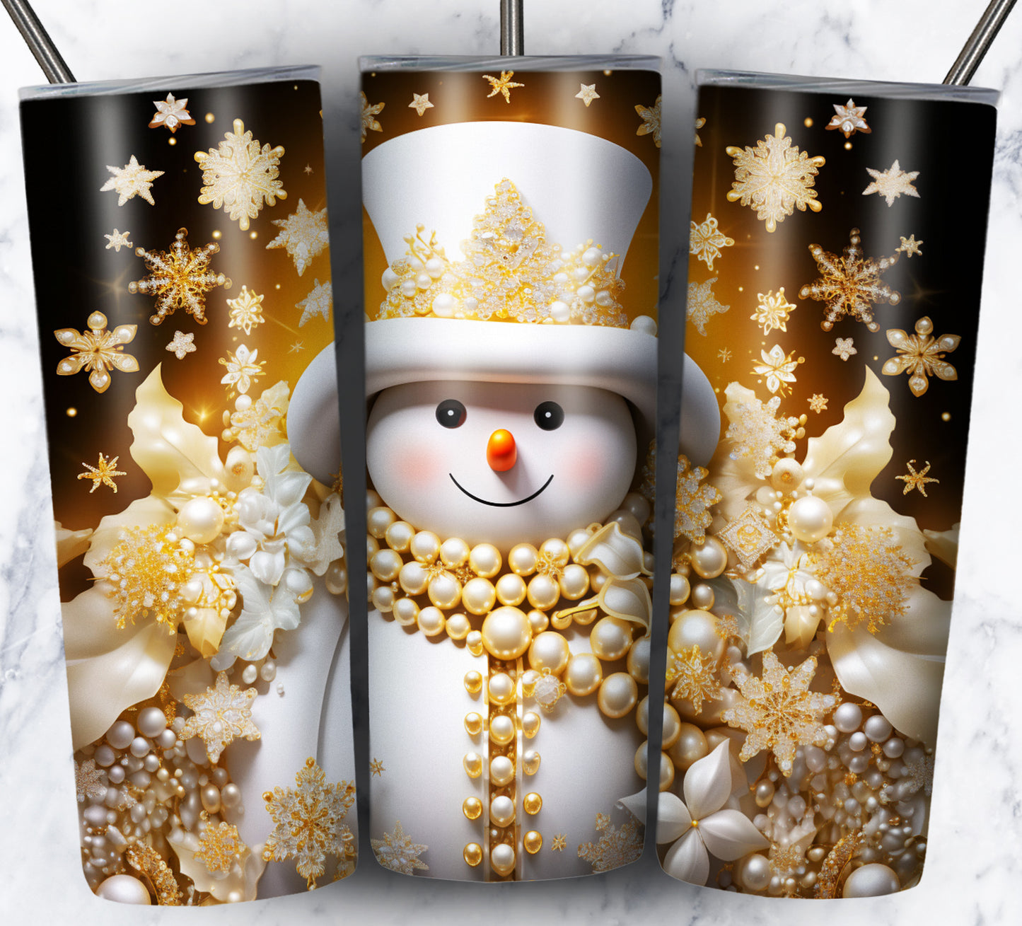 70 3D Christmas Snoman Sublimation 20oz Images Bundle