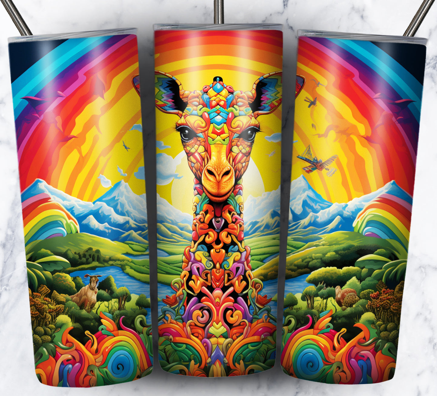 Psychedelic Animals Sublimation 20oz Tumbler Images Bundle