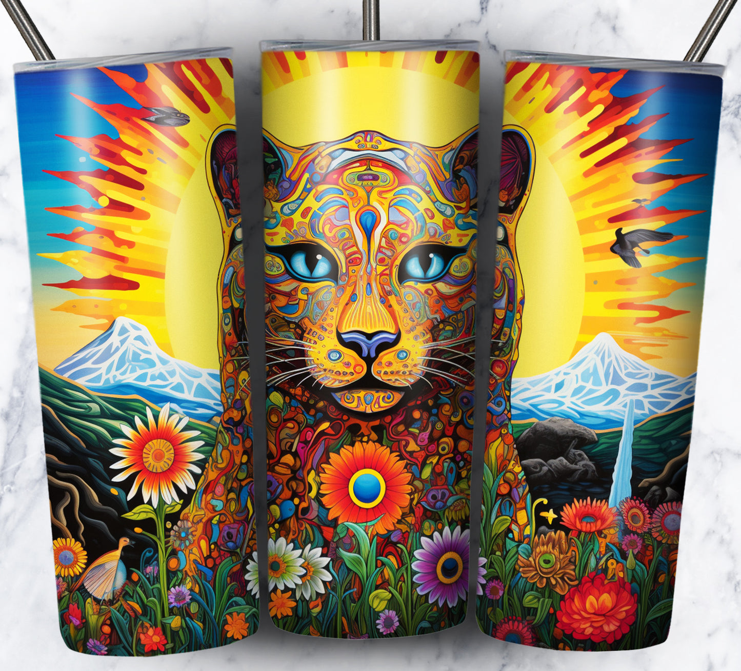 Psychedelic Animals Sublimation 20oz Tumbler Images Bundle