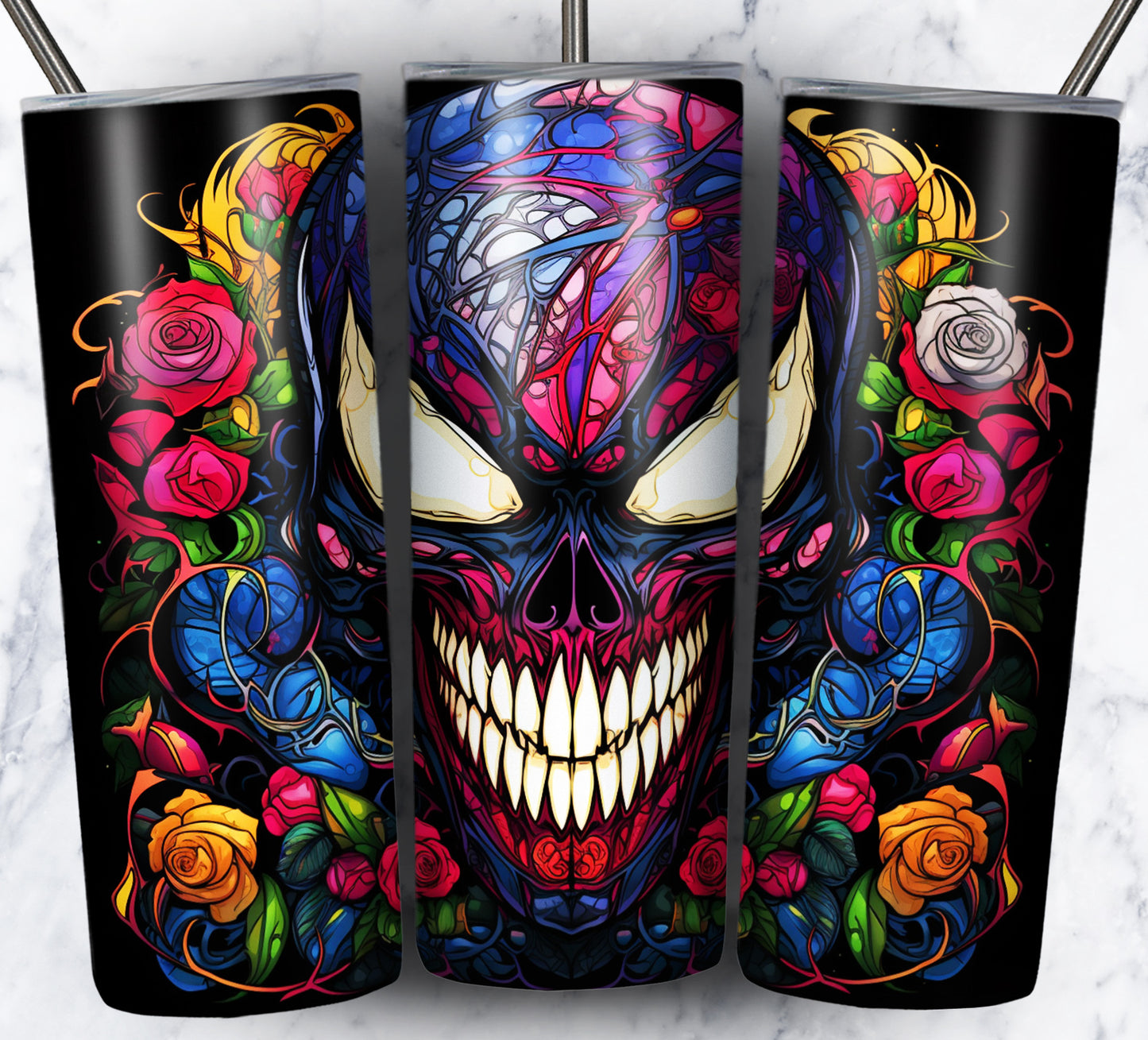 Superhero SugarSkull Sublimation 20oz Tumbler Images Bundle