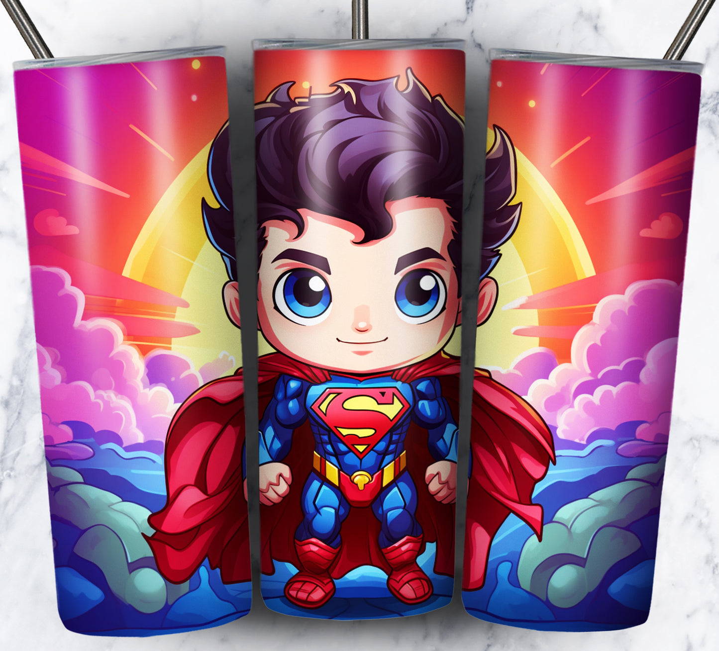 130+ Kid Cartoon Superhero Sublimation 20oz Tumbler Images Bundle