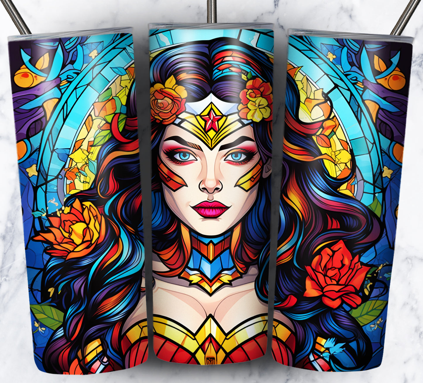 Superhero SugarSkull Sublimation 20oz Tumbler Images Bundle