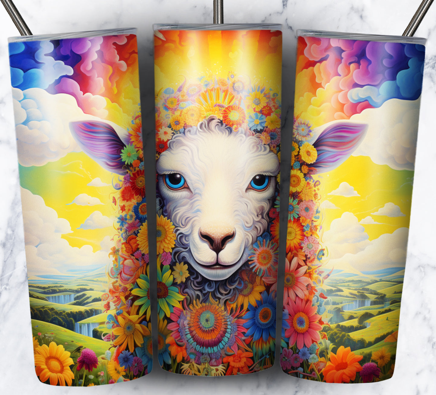 Psychedelic Animals Sublimation 20oz Tumbler Images Bundle