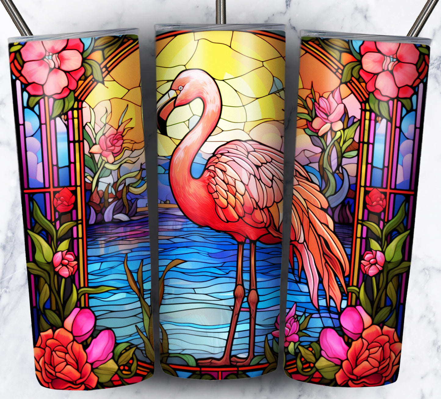 Stain Glass Animals Sublimation Tumbler Images Bundle 20 oz