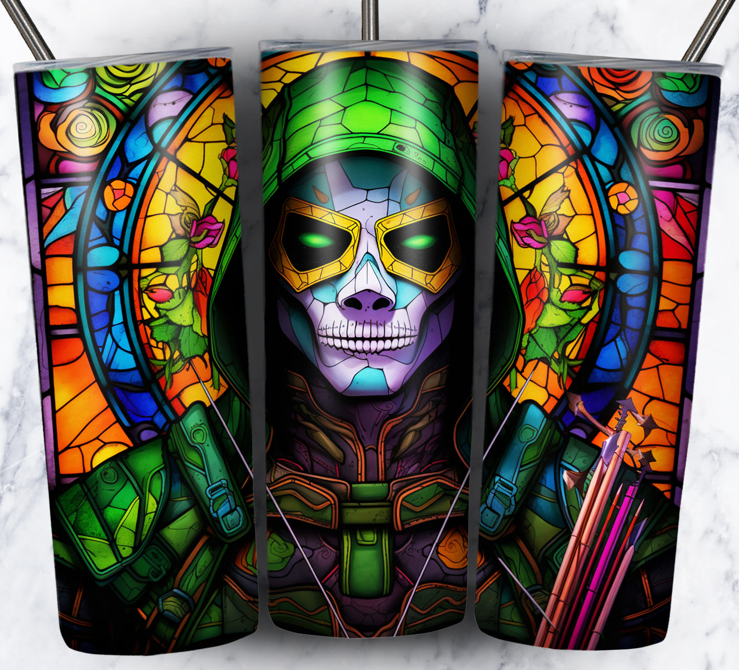 Superhero SugarSkull Sublimation 20oz Tumbler Images Bundle