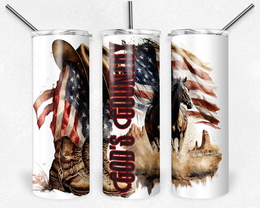 God's Country 20oz Sublimation Tumbler Image