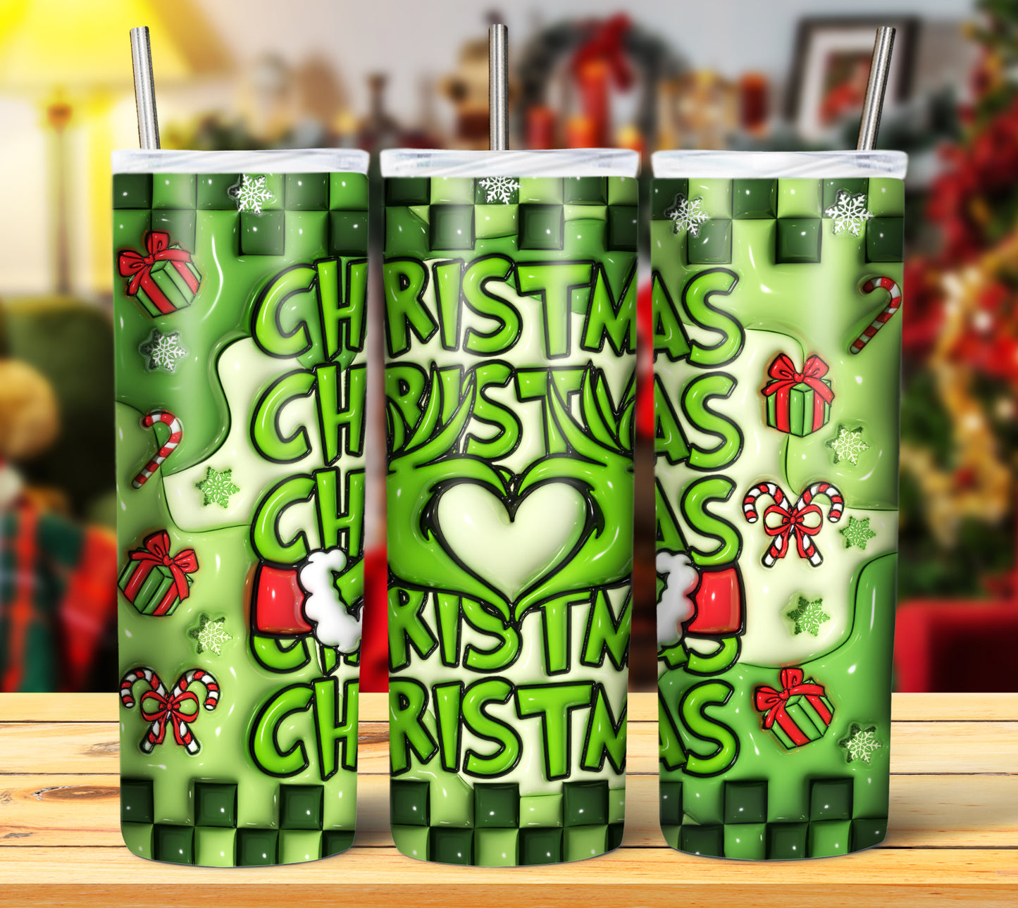 25+ 3D Inflate Christmas Sublimation 20oz Images Bundle