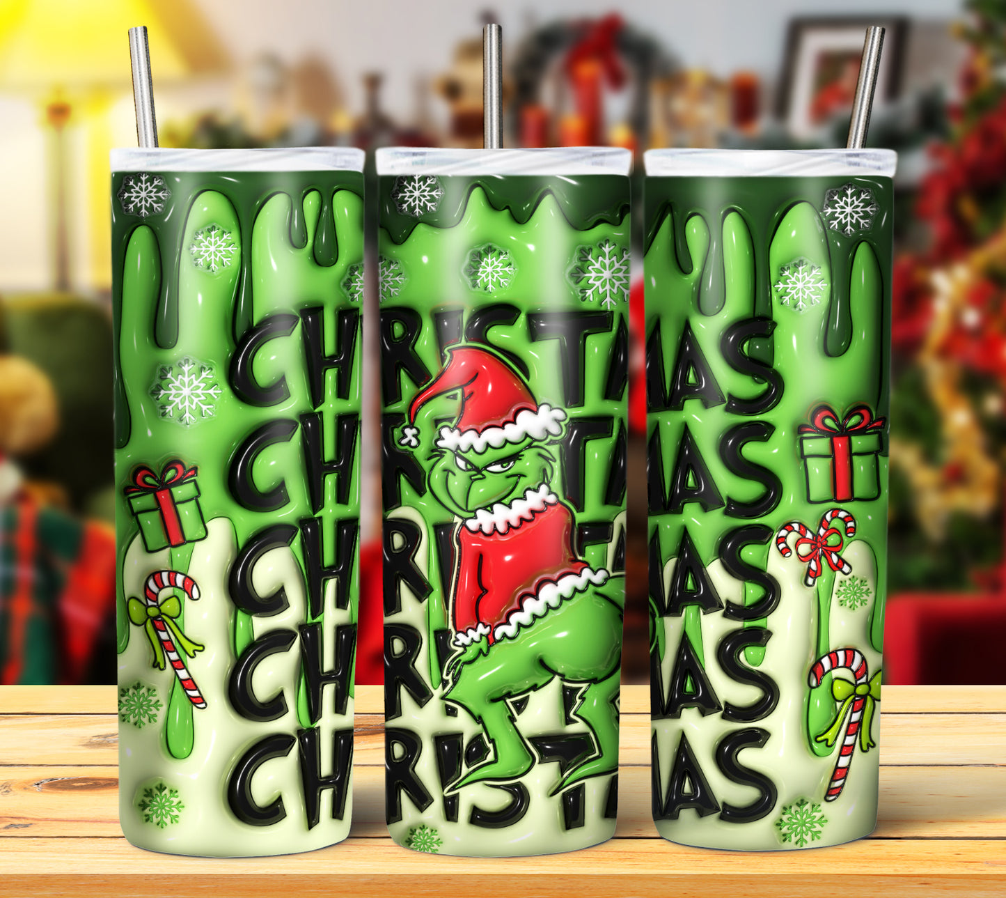 25+ 3D Inflate Christmas Sublimation 20oz Images Bundle