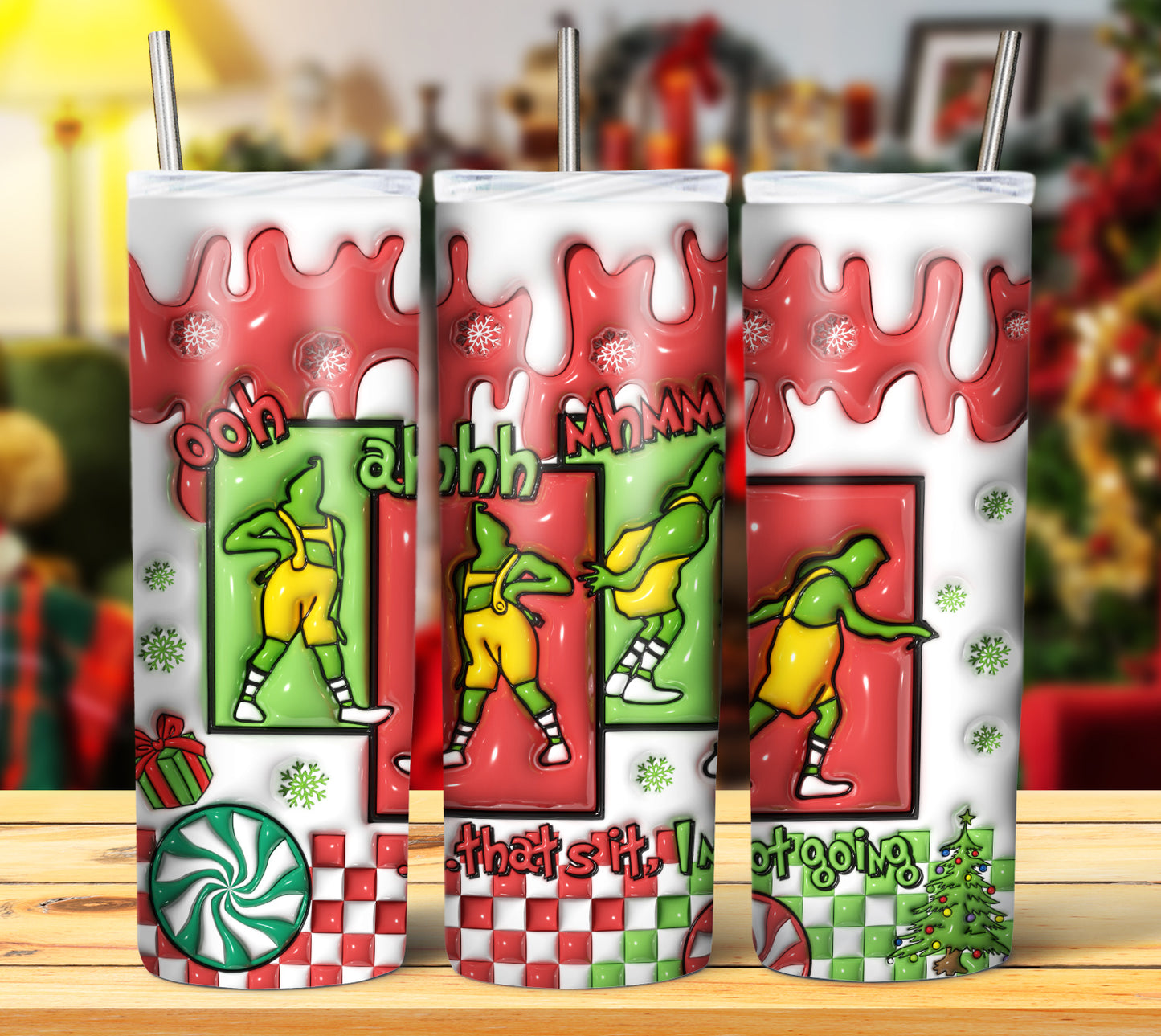 25+ 3D Inflate Christmas Sublimation 20oz Images Bundle