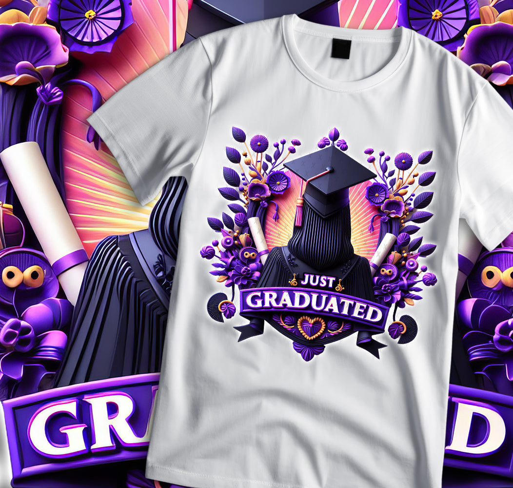 Just Graduated Sublimation/DTF T-shirt Images Bundle